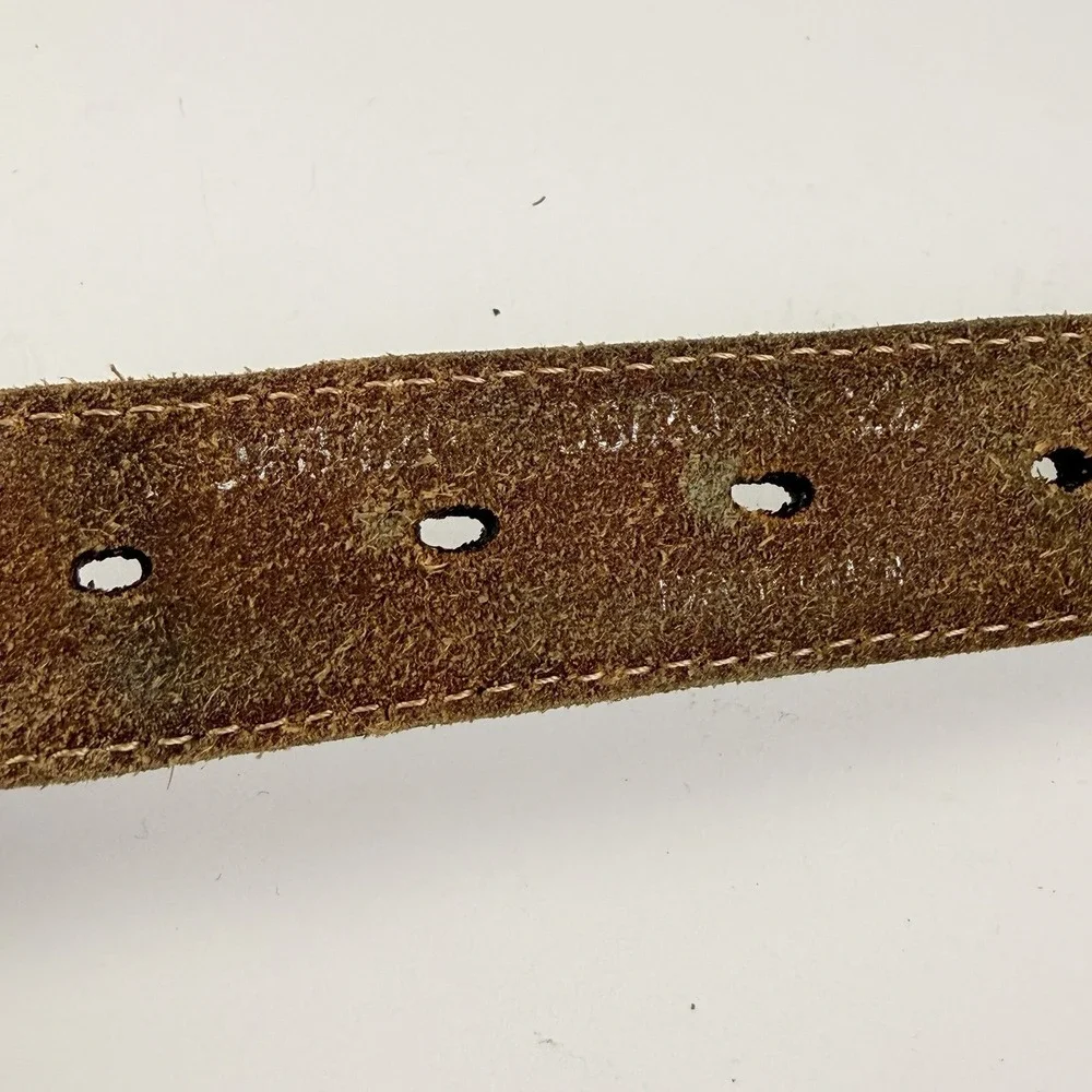Nocona Kids Western Leather Belt Rodeo Buckle Bull Rider Brown Vintage